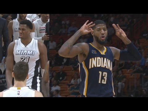 Hassan Whiteside 26 Points 22 Rebounds! Paul George Pacers vs Heat