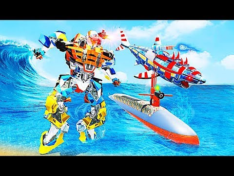 US Police Robot Shark Submarine Transform - Level 1 to Level 3