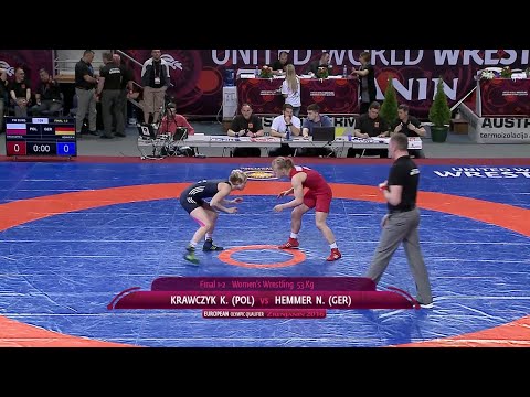 GOLD FW - 53 kg: K. KRAWCZYK (POL) df. N. HEMMER (GER) by TF, 10-0