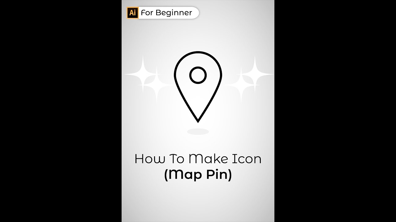How to draw Icon in Adobe Illustrator - Map Pin Icon