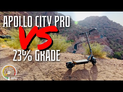 City scooter TOUGH enough? Apollo City Pro HILL CLIMB test up 23% GRADE
