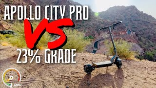 City scooter TOUGH enough? Apollo City Pro HILL CLIMB test up 23% GRADE