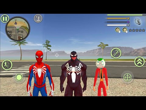 Super Venom Spiderman Rope Hero Gangster city #6- Android Gameplay