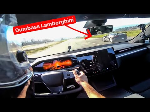 COCKY AMBORGHINI SVJ DESTROYED TESLA PLAID ON HOONIGANS THIS VS THAT ...