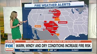 Fire Weather Warnings From Texas To South Dakota Through Tuesday