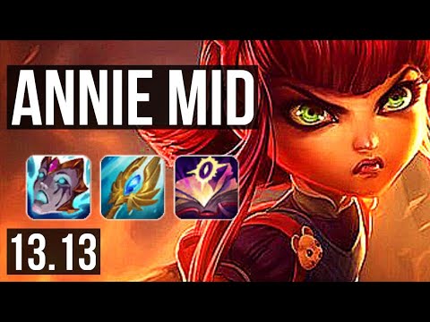 ANNIE vs VEL'KOZ (MID) | 12.5M mastery, 2800+ games, 6 solo kills | NA Master | 13.13