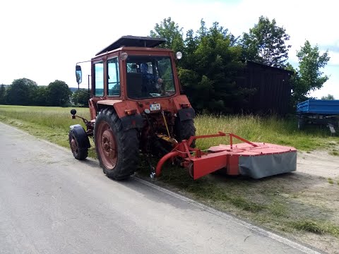 Gras für Heu mähen mit Belarus Mts 82