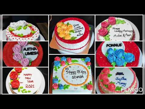 #wipped cream flowers#simple cream flowers cake designs