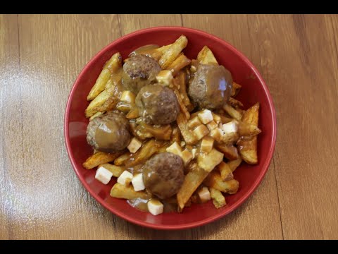Classic Canadian Poutine with Meatballs!
