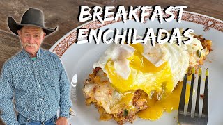Cheesy Enchiladas Stuffed with Sausage and Scrambled Eggs