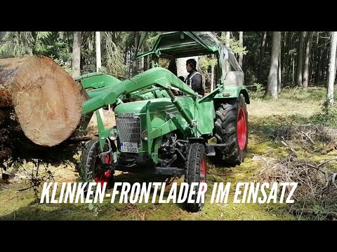 Front loader demands trailer - precision work during tree felling - electric 14-ton splitter 1m