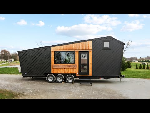 Tour This Modern 28ft Luxury Tiny House with First Floor Bedroom & Soaking Tub