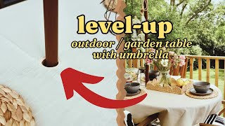 DIY Outdoor Garden Table Cloth with a hole for Garden Umbrella / Parasol