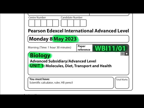 A level | Biology | Unit 1 | May 2023 | Edexcel