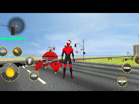 Flying Spider Santa City Rescue | Spider Rope Hero - Flying Hero Santa Spider City Battle - GamePlay