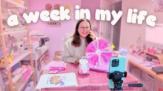 a week in my life as a self-employed creative 📦 🎀 packing orders, launching a podcast & more! 🎙️