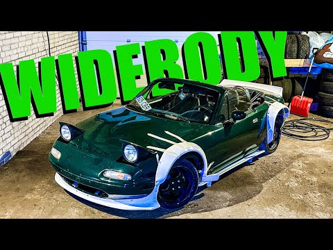 Rocket Bunny Miata #1: Test Fit! Front lip & Ducktail install.