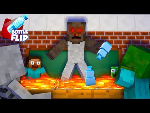 Monster School : GRANNY Horror Game Challenge + Bottle Flip Challenge - Minecraft Animation