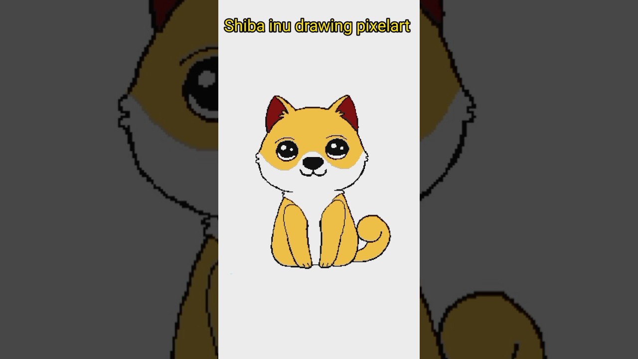 Shiba inu drawing | how to draw dog #drawing #shibainu #dog #shorts #pixelart @drawing4455