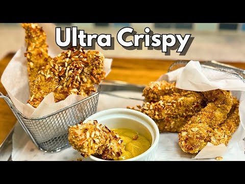 Honey Mustard Pretzel Chicken Tenders (Baked & Crispy)