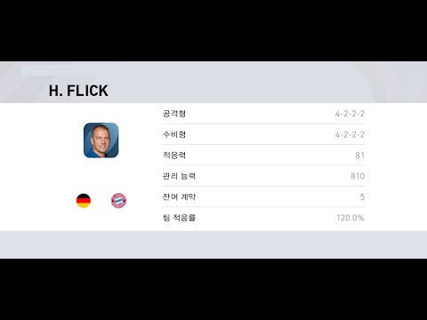 PES2021 모바일 : FC바이에른 뮌헨 - 한지 플릭(H. FLICK)감독 4-2-2-2 포메이션 리뷰