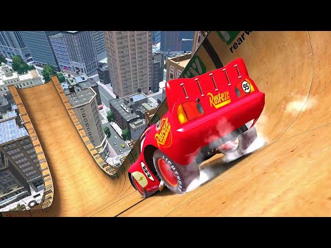 GTA 4 Lightning McQueen ( Radiator Spring ) Straight Sky-High Ramp Testing Ep. 1 GTA IV