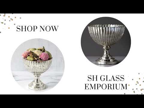Sophisticated sparkle: glass mercury silver bowl with base