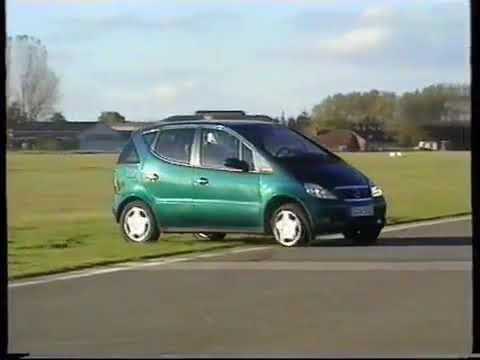 A-Class Mercedes fails in elk test (1997)