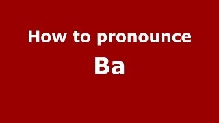 How to pronounce Bā