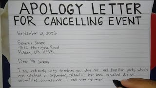 How To Write An Apology Letter for An Event Cancellation Step by Step Guide | Writing Practices