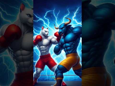 Revenge of father 😭 cat VS Bull #cat #shorts #catcute #cartoon #cats #aicat #viral #catvideo #meow