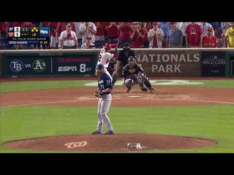 Juan Soto Go ahead hit off Hader followed by Grisham Error vs Grisham Walk off to give Hader win.