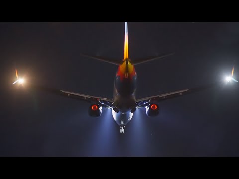 Skiathos Airport Night Action – Amazing Jet2 737 Takeoff & Extreme Low‑Light Scenes