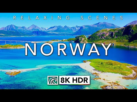 Flying over Norway in 8K HDR 60fps with relaxing music for stress relief