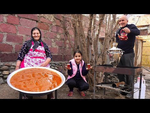 Making National Azerbaijani UMAC HALVA in the Village! Easy Dessert Recipes!