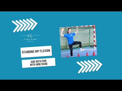 Handball Goalkeeper Training - Standing Hip Flexion and Rotation With Mini Band