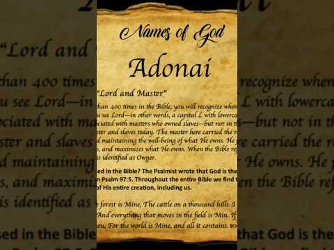 Adonai : God's Sovereignty