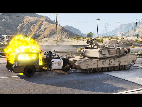 GTA 5 MICHAEL & HIS MISTRESS STEALING ABRAMS MEGA TANK - SUPER CINEMATIC PICTURE WITH SLOW MO ep.18