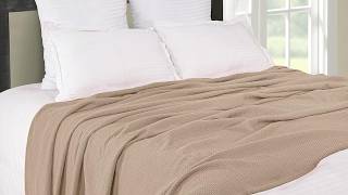 🛏️ BOUTIQUO 100% Cotton Bed Blanket – Soft, Breathable, All-Season Comfort