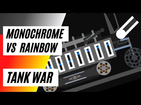 Castle Destruction | Tank War Rainbow Vs Monochrome | Algodoo