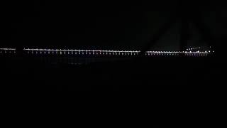 preview picture of video 'Indian train travel on Krishna bridge night time'