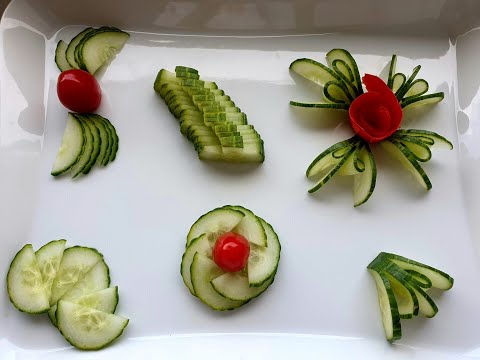 salad how to cut Cucumber in different styles | Cucumber cutting dressing