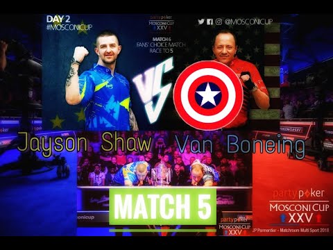 【Pool Live】Mosconi Cup 2018 - Shane Van Boening vs Jayson Shaw |  Match 5 FULL HD