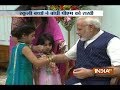 PM Modi celebrates Raksha Bandhan with school children