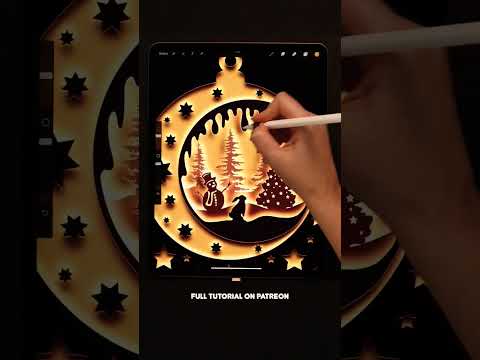 Christmas Lightbox Design In Procreate