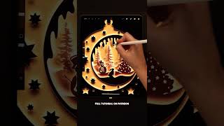 Christmas Lightbox Design in Procreate