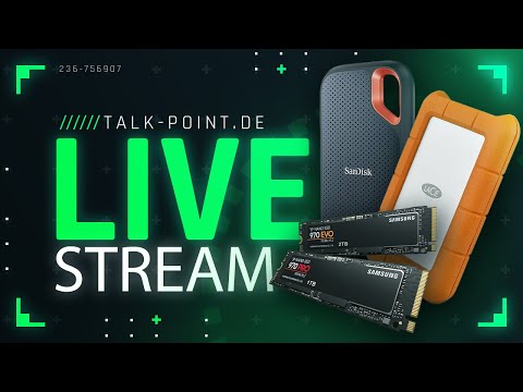 Youtube Livestream 14 Festplatten als B-Ware bei Talk-Point.de SSD HDD Intern & extern.
