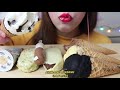 Hazelnut Crush ASMR CORNETTO KING CONE PISTACHIO BLACK ICE CREAM ONLY BITES