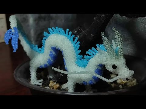 Туториал на амигуруми китайского дракона из бисера  2 часть