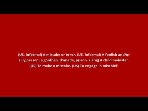 what is the meaning of goof